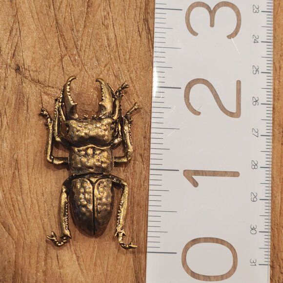 NEW Brass Beetle Figure Beetle Figurine Decorative Insect Bug Home Decor - Picture 2 of 4